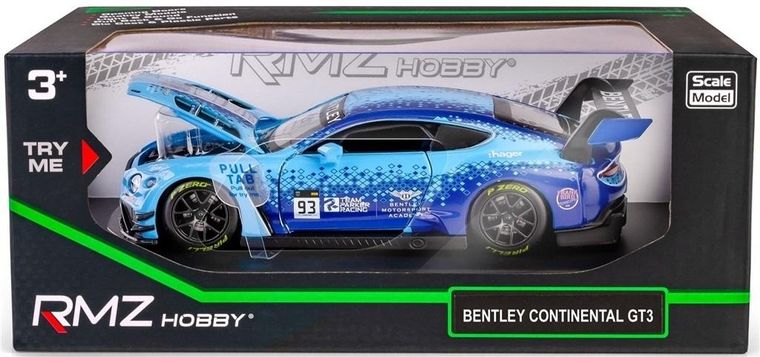Daffi, RMZ Hobby, Bentley Continental GT3 2020 #93, pojazd, interaktywny model metalowy, 1:32