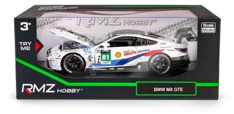 Daffi, RMZ Hobby, BMW M8 GTE 2018 #81, pojazd, interaktywny model metalowy, 1:32