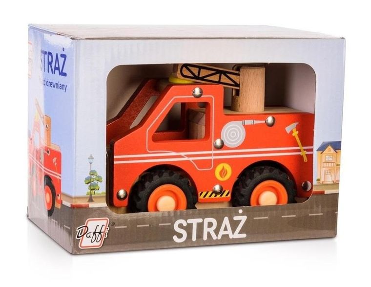 Daffi, straż pożarna, pojazd drewniany z oponami