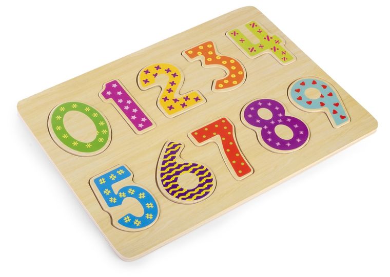 Daffi, układanka drewniana, cyfry, 10 elementów