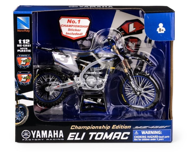 Daffi, Yamaha YZ450F Star Racing Team Bike 2022 Rider: Eli Tomac No.3, motocykl, model metalowy, 1:12