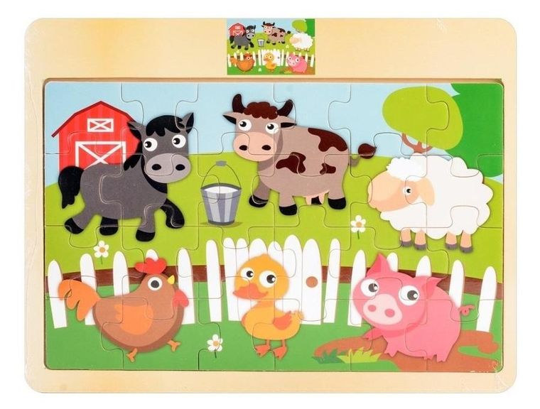 Daffi, Zwierzeta domowe, puzzle drewniane, 24 elementy