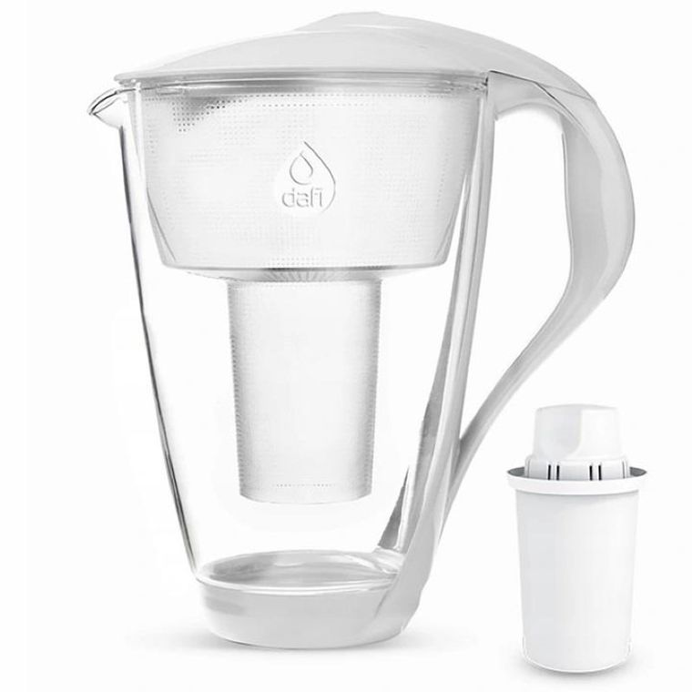 Dafi, Crystal, dzbanek szklany, LED, Classic, filtr, biały