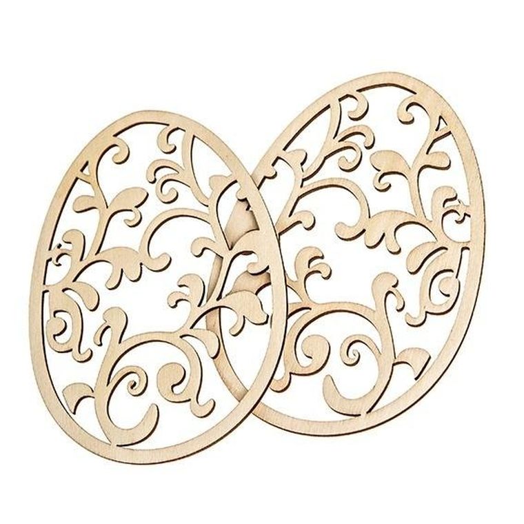 Dalprint, drewniane ażurowe jajka, 14 cm, 2 szt.