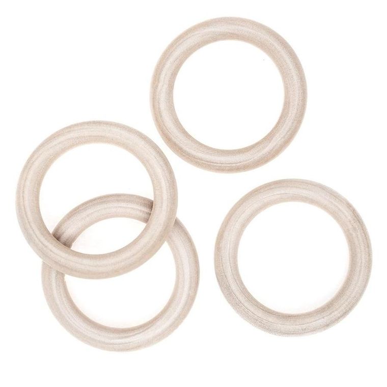 Dalprint, drewniane kółko do makramy, 70 mm, 4 szt.