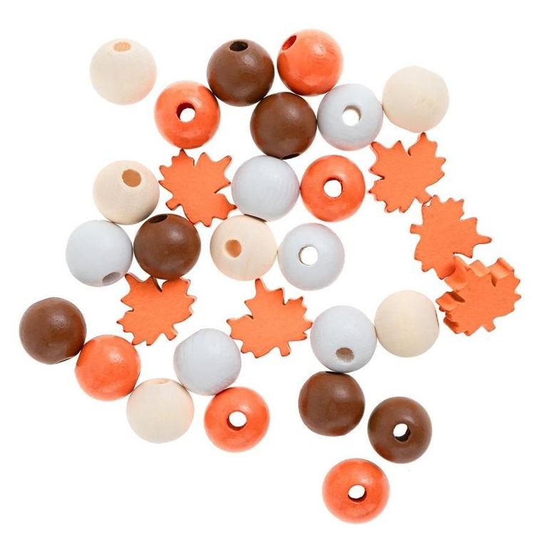 Dalprint, drewniane koraliki jesienne, 16 mm, 30 szt.