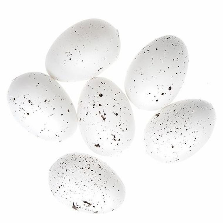 Dalprint, jajka, białe nakrapiane, 6 cm, 6 szt.