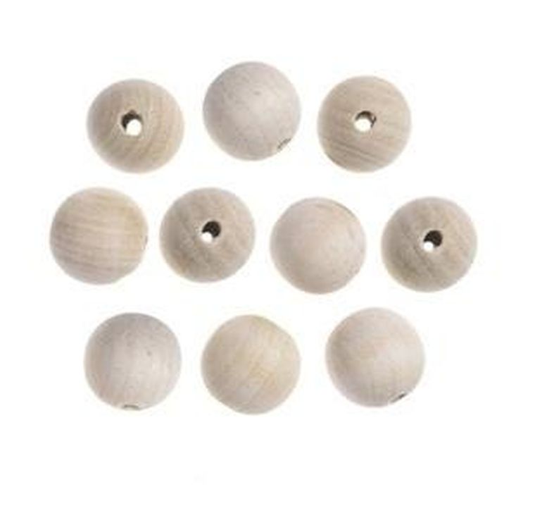 Dalprint, koraliki drewniane, kulki, 25 mm, 10 szt.