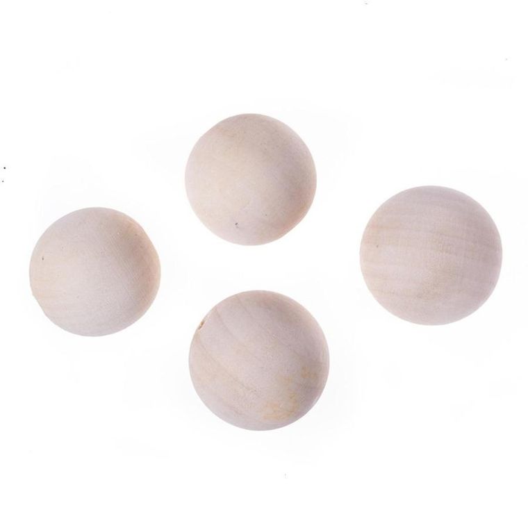 Dalprint, koraliki drewniane, kulki, 40 mm, 4 szt.