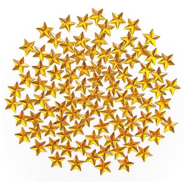 Dalprint, kryształki dekoracyjne, gwiazdki złote, 100 szt.