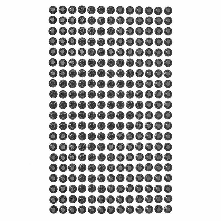 Dalprint, kryształki samoprzylepne, black, 6 mm, 260 szt.