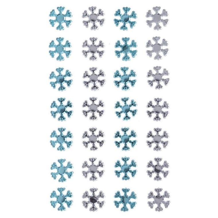 Dalprint, kryształki samoprzylepne, błękitne i srebrne, 28 szt.