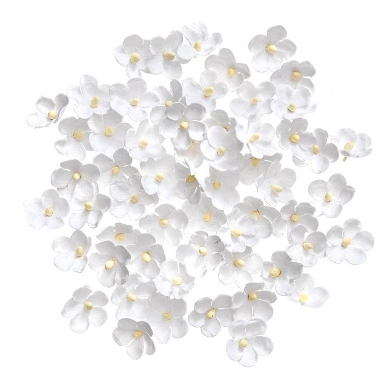 Dalprint, kwiaty papierowe, białe, 2 cm, 60 szt.