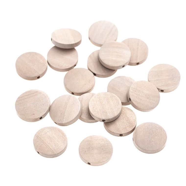 Dalprint, monetki, koraliki drewniane, 20 mm, 20 szt.