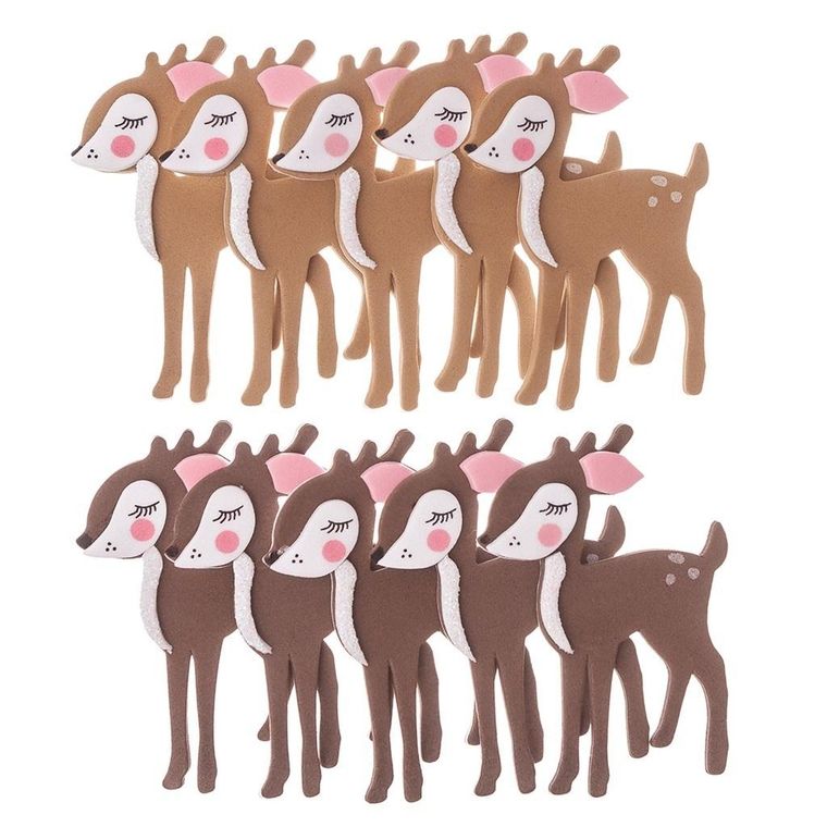 Dalprint, naklejki 3D z pianki, jelonki, 10 szt.