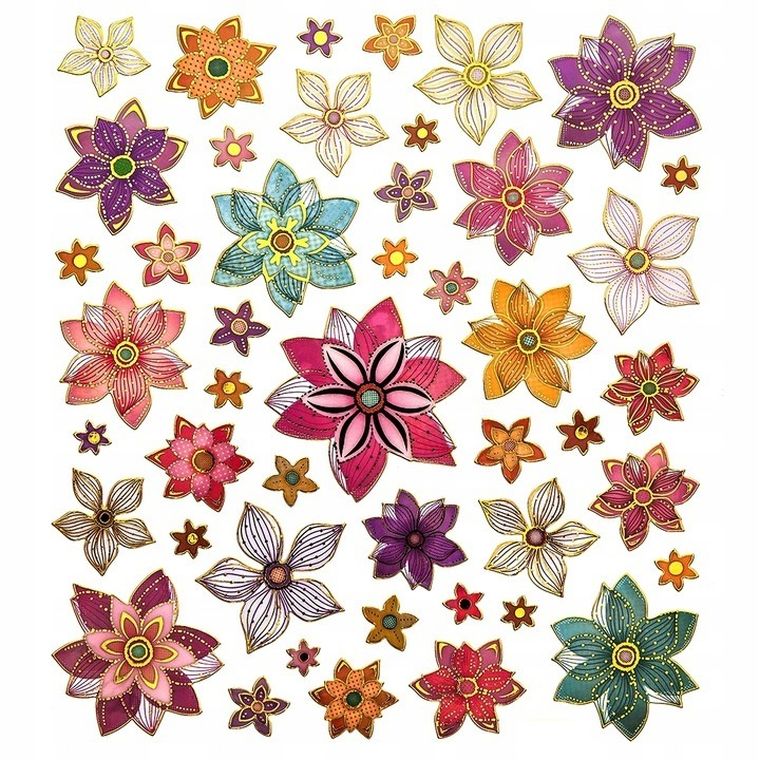 Dalprint, naklejki kwiaty, 46 szt.