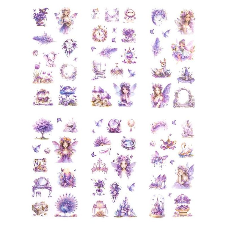 Dalprint, naklejki pet, wróżki amethyst, 6ark