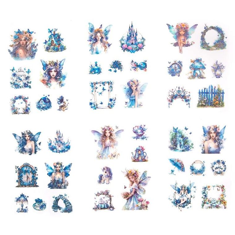 Dalprint, naklejki połyskujące PET, Wróżki blue stardust