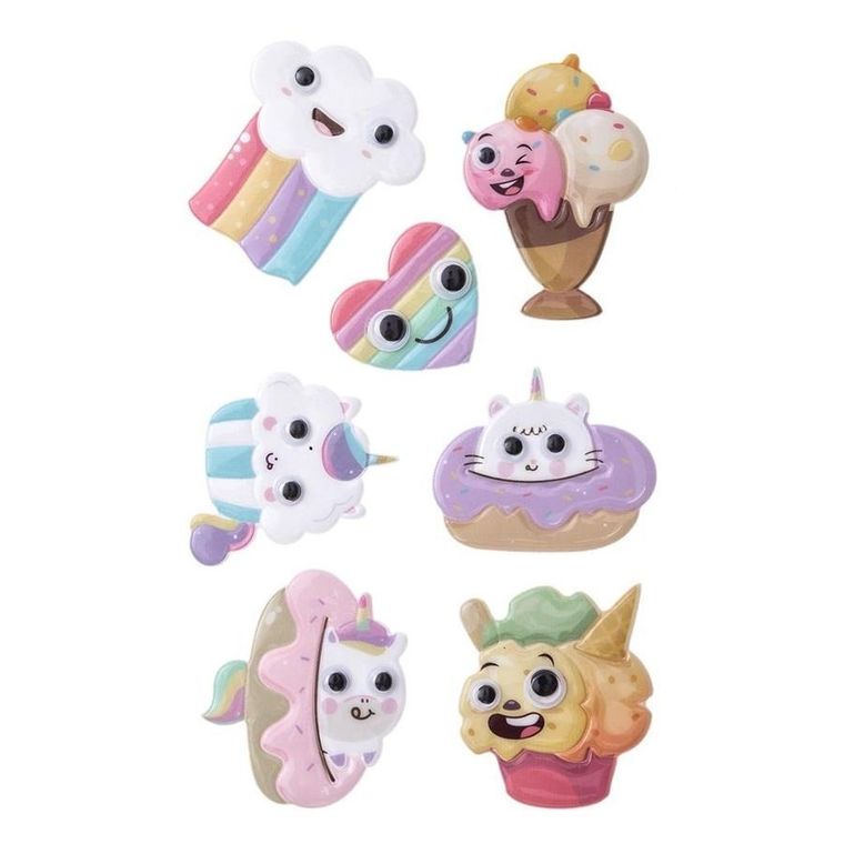 Dalprint, naklejki puffy, słodkości, 7 szt.