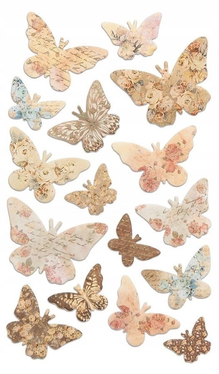 Dalprint, naklejki z pianki, motyle, 16 szt.