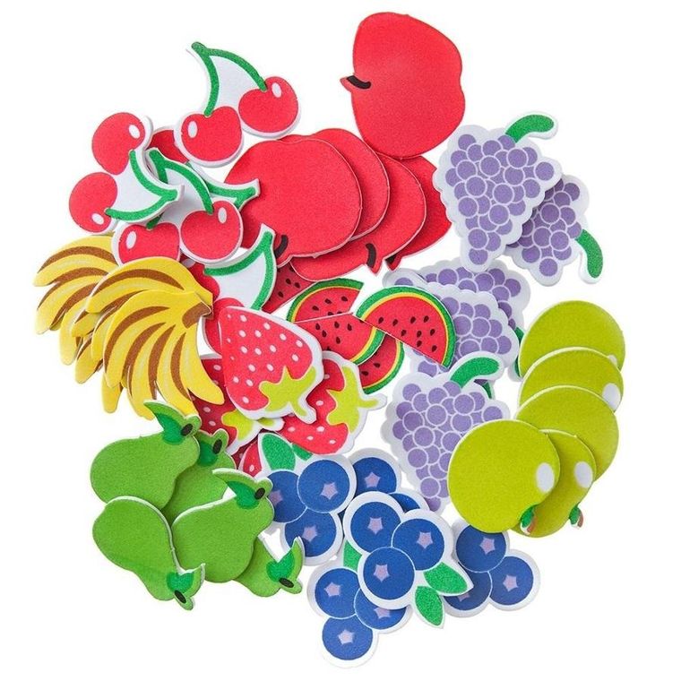Dalprint, naklejki z pianki, owoce, 45 szt.