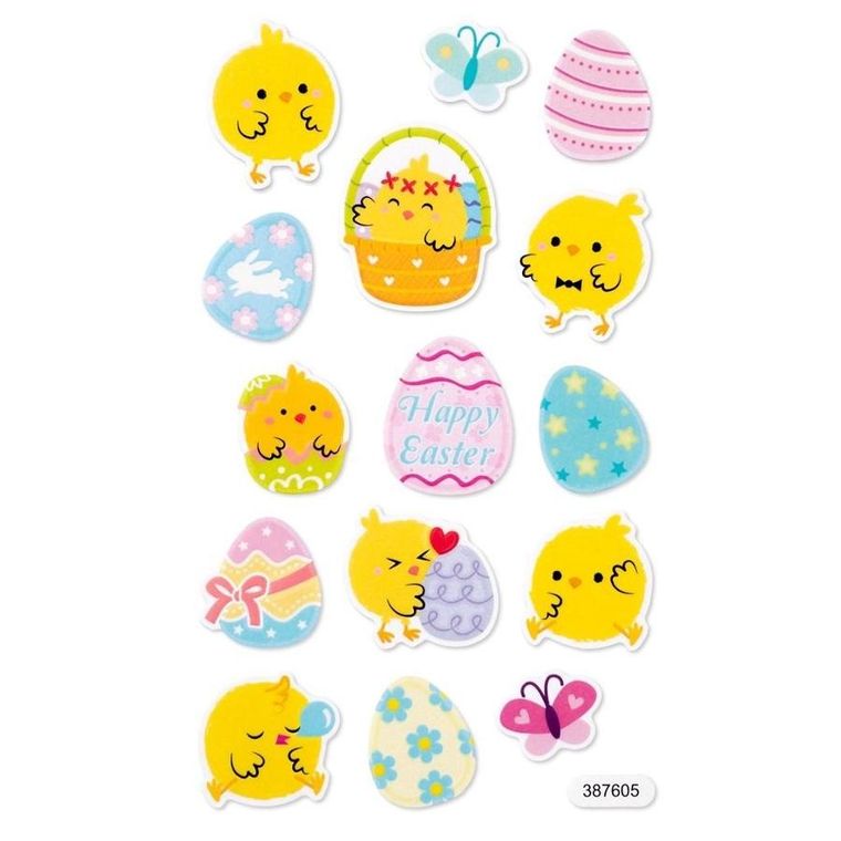 Dalprint, naklejki z pianki, świecące w ciemności, kurczaczki