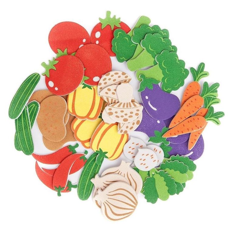 Dalprint, naklejki z pianki, warzywa, 44 szt.