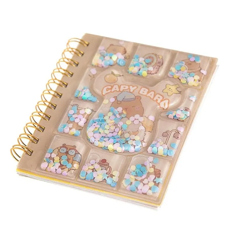 Dalprint, notes z wodną okładką z konfetti, kapibara, 10,7-8,5 cm