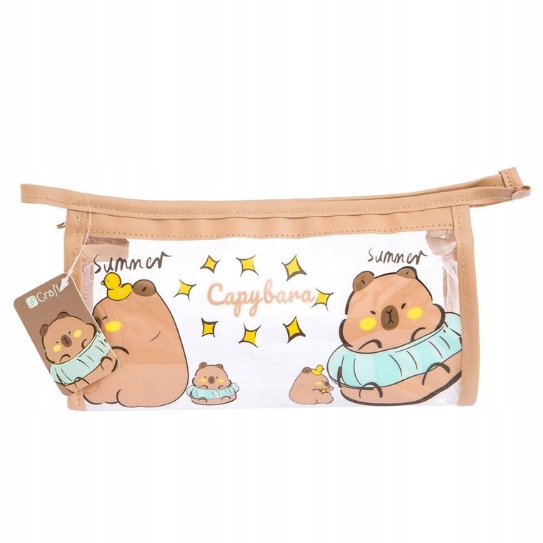 Dalprint, piórnik saszetka, transparentny, Kapibara