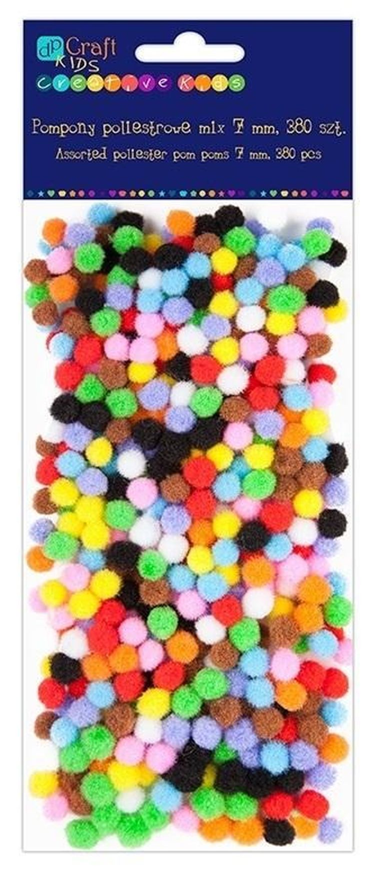 Dalprint, pompony, poliestrowe, 7 mm, 380 szt.