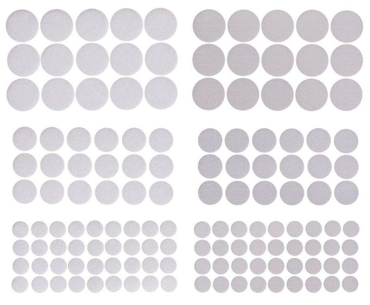 Dalprint, rzepy samoprzylepne, okrągłe, białe, 69 szt.
