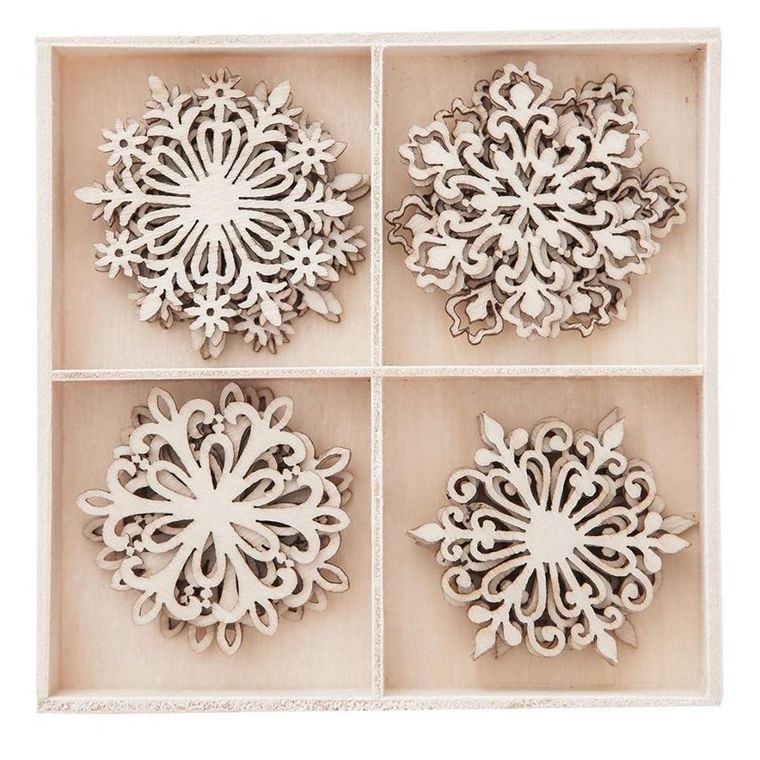 Dalprint, śnieżynki drewniane, 20 szt.