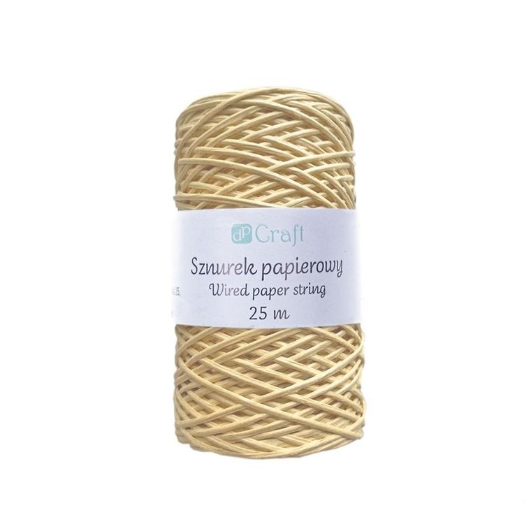 Dalprint, sznurek papierowy z drucikiem, 25m kraft