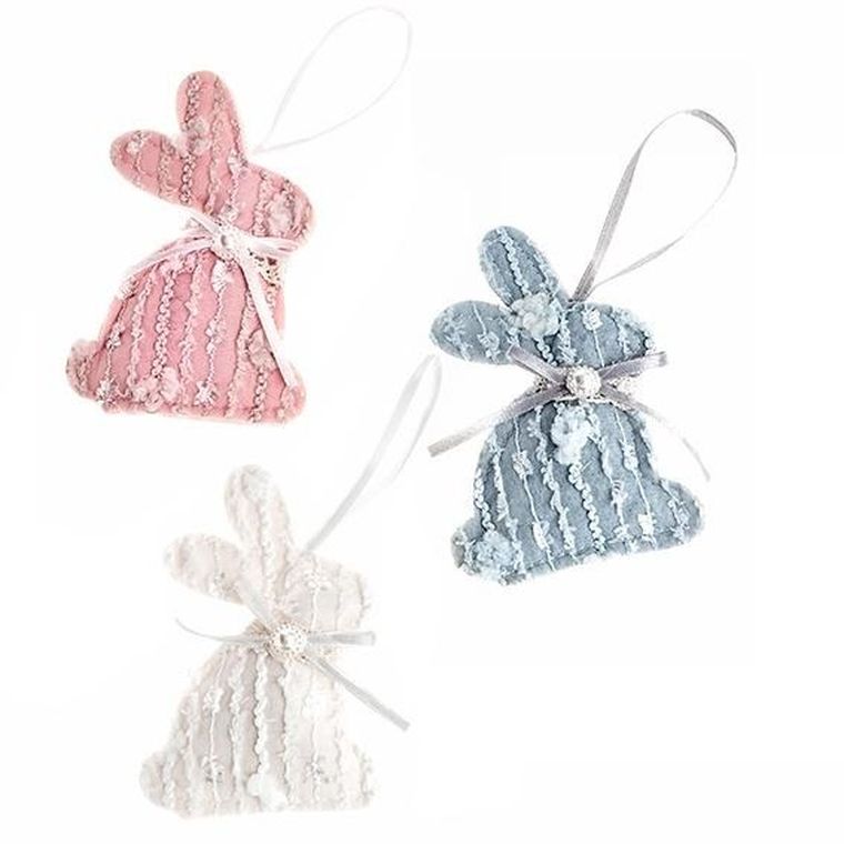 Dalprint, zawieszki pastelowe, króliczki, 11 cm, 3 szt.