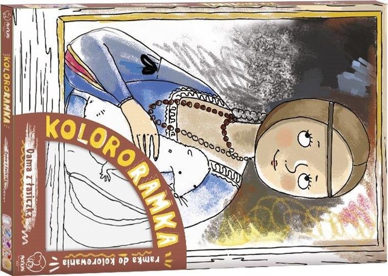 Dama z łasiczką. Kolorowanka ramka do zawieszenia