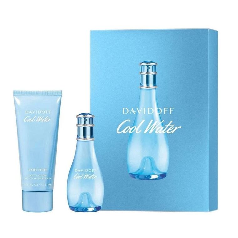 Davidoff, Cool Water Woman zestaw: woda toaletowa, spray, 30 ml + balsam do ciała, 75 ml