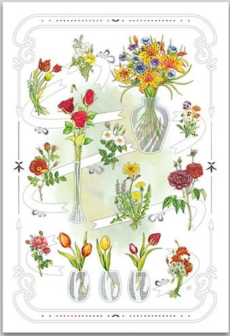 DaVinci, karnet z kopertą, Kwiaty, 12-18 cm