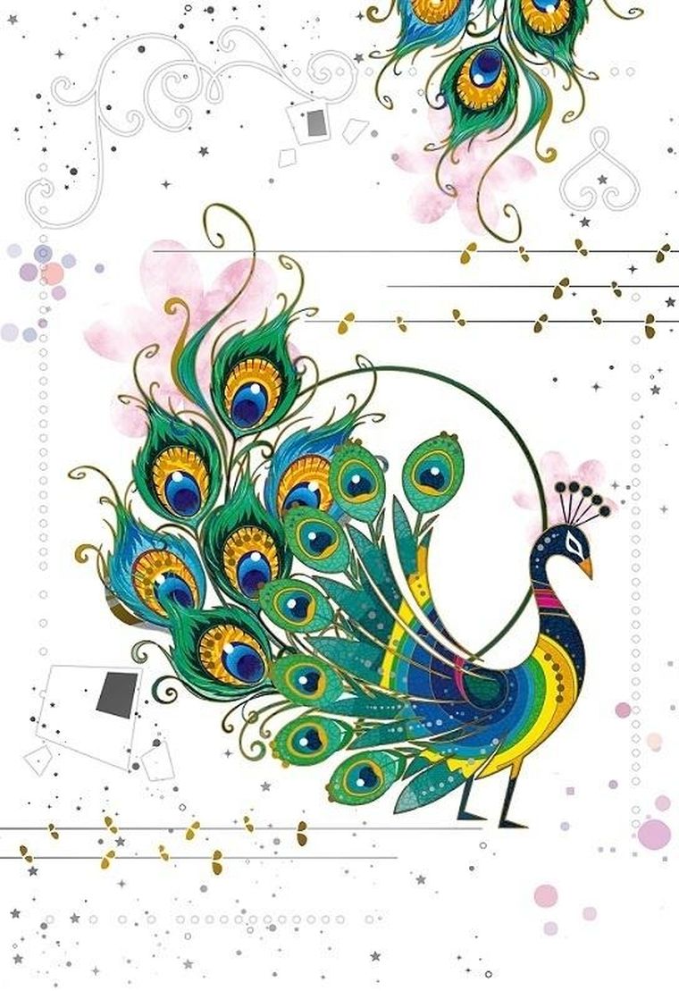 DaVinci, karnet z kopertą, Paw, 12-18 cm