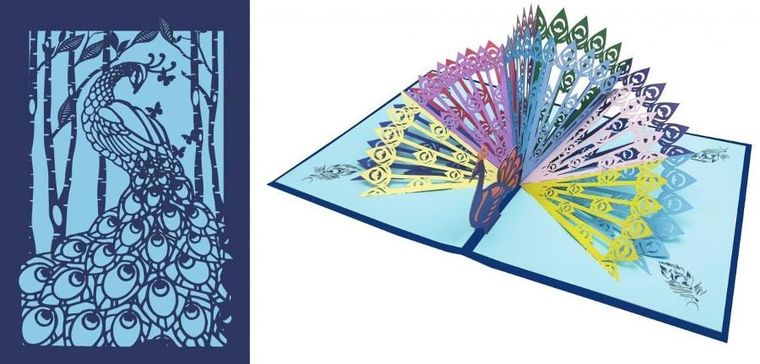 DaVinci, karnet z kopertą Pop-Up, 12-18 cm, Paw