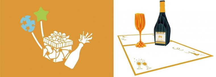 DaVinci, karnet z kopertą Pop-Up, 12-18 cm, Szampan