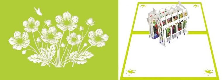 DaVinci, karnet z kopertą Pop-Up, 12-18 cm, Szklarnia z kwiat