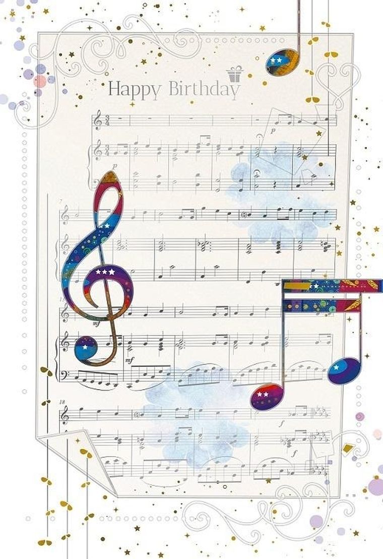 DaVinci, karnet z kopertą, Urodziny Nuty, 12-18 cm