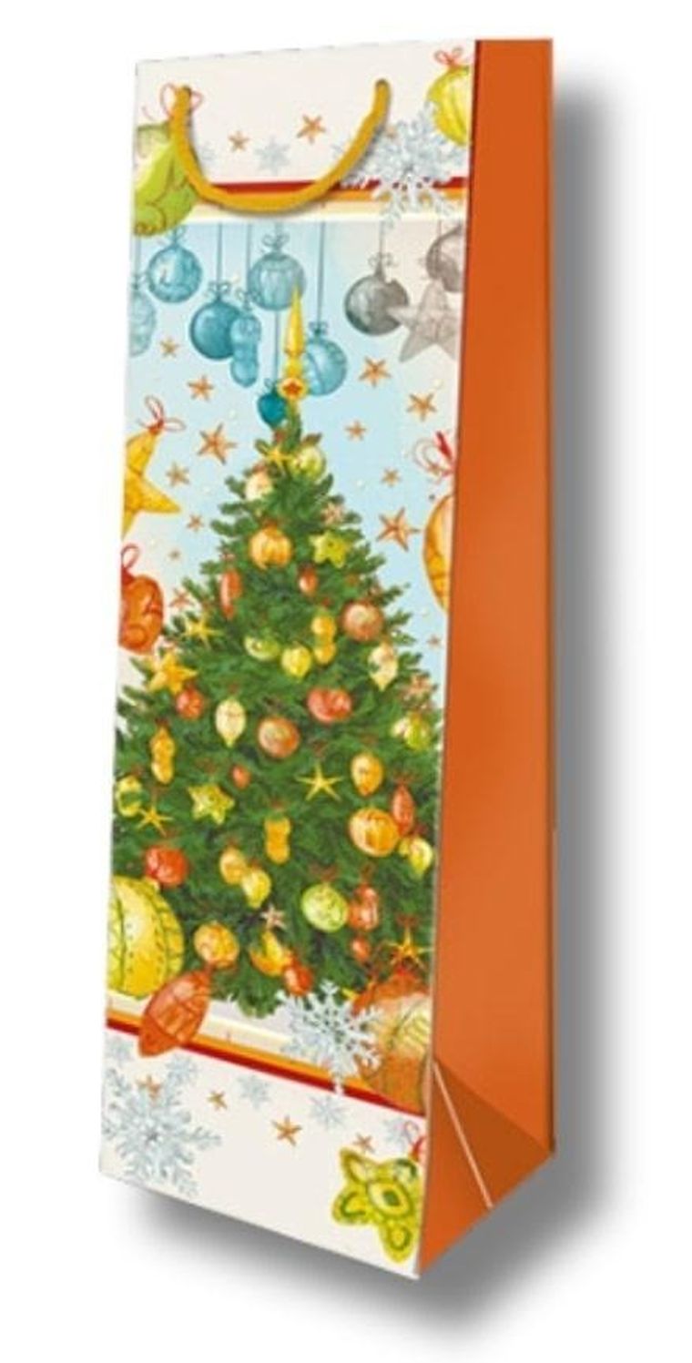 DaVinci, torebka ozdobna, choinka złota, butelka