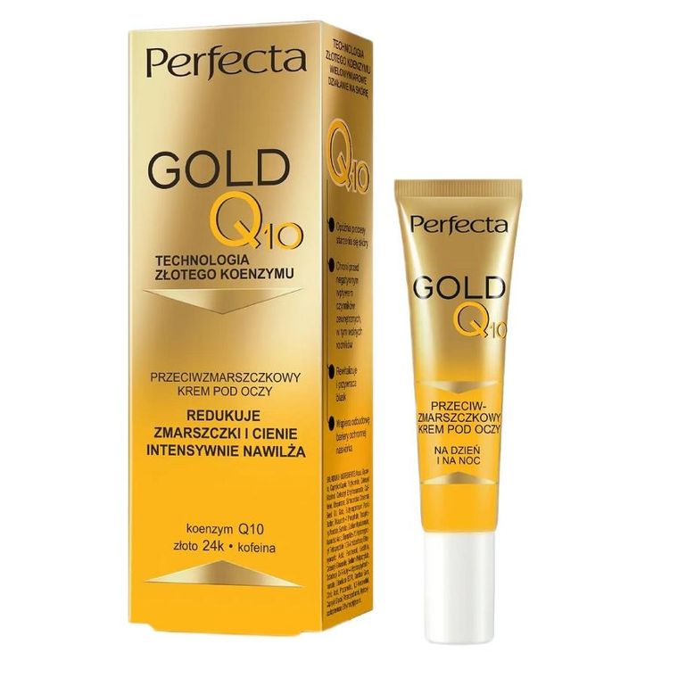 Dax, Perfecta Gold Q10, krem przeciwzmarszczkowy pod oczy, 15 ml