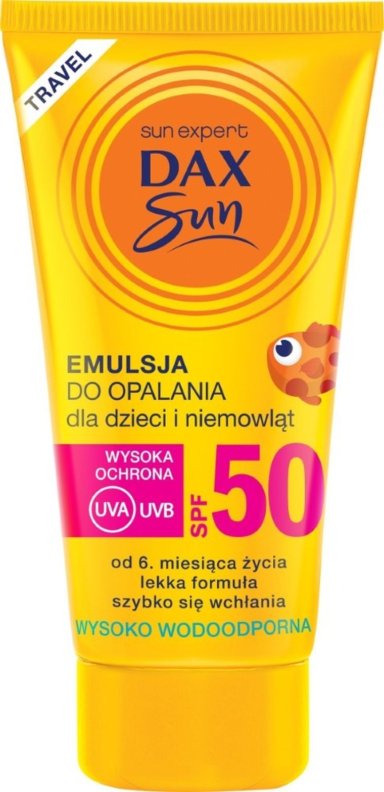 Dax Sun, emulsja do opalania dla dzieci i niemowląt SPF 50 travel,50 ml