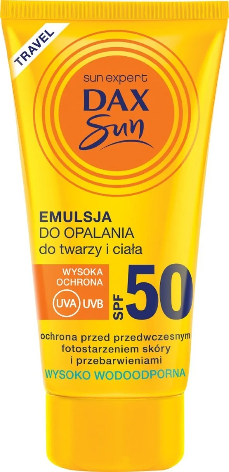 Dax Sun, emulsja do opalania do twarzy i ciała SPF 50 travel,50 ml