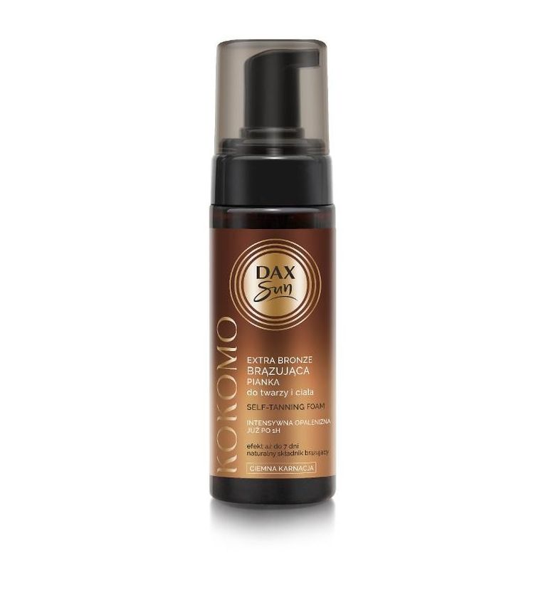 Dax, Sun, extra bronze, brązująca, pianka do twarzy i ciała, kokomo, ciemna karnacja 160 ml