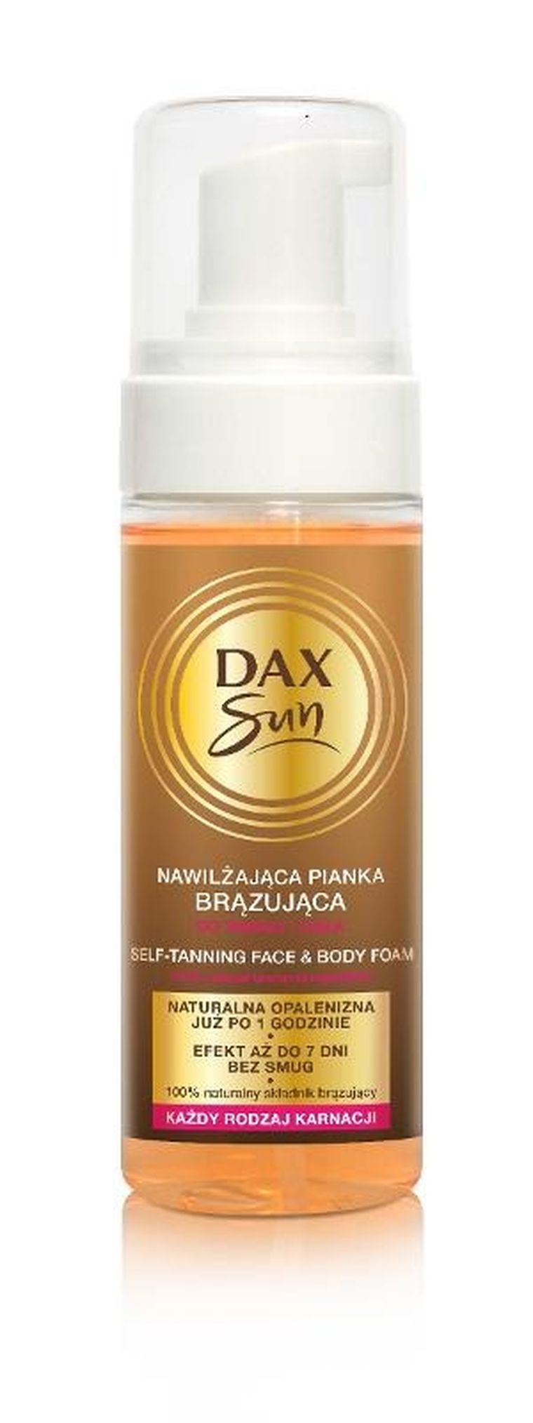 Dax Sun, nawilżająca pianka brązująca do twarzy i ciała, 160 ml