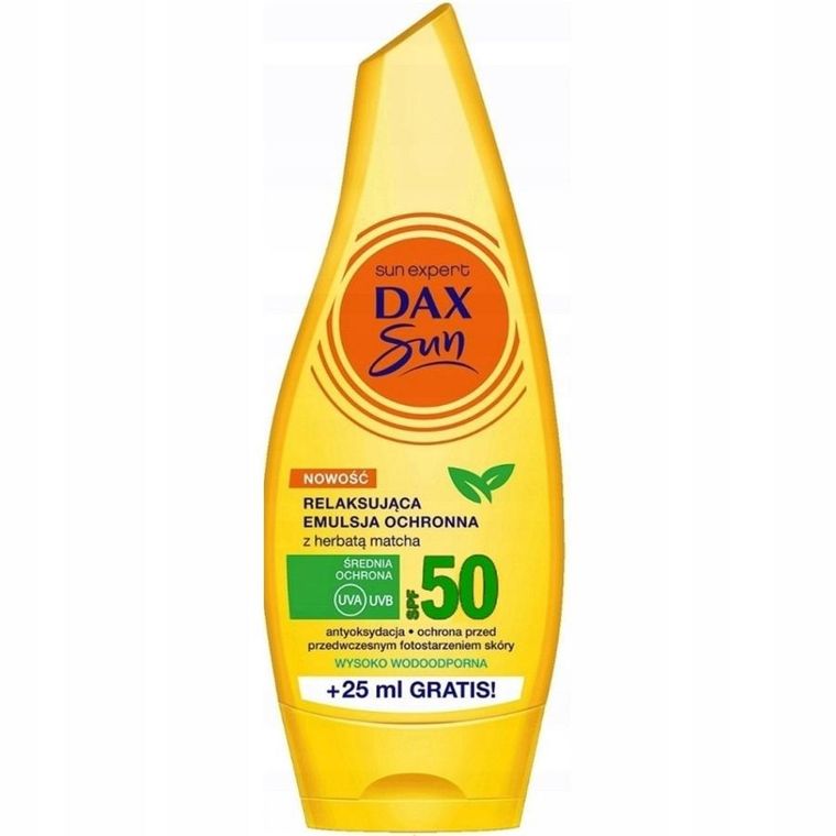Dax Sun, relaksująca emulsja ochronna z herbatą matcha SPF50, 175 ml