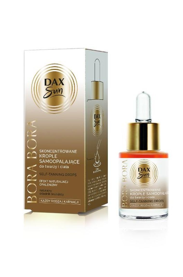 Dax, Sun, skoncentrowane krople samoopalające do twarzy i ciała, bora bora, każdy rodzaj karnacji, 15 ml